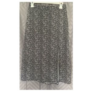 Black & White Floral Ultra High Rise Long Skirt